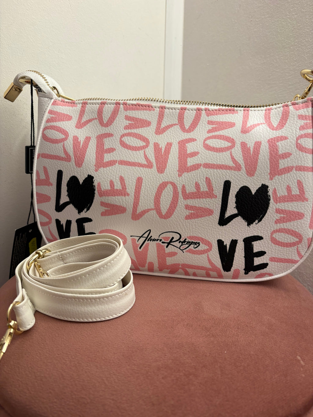 Borsa Desiree Bianca lettering love