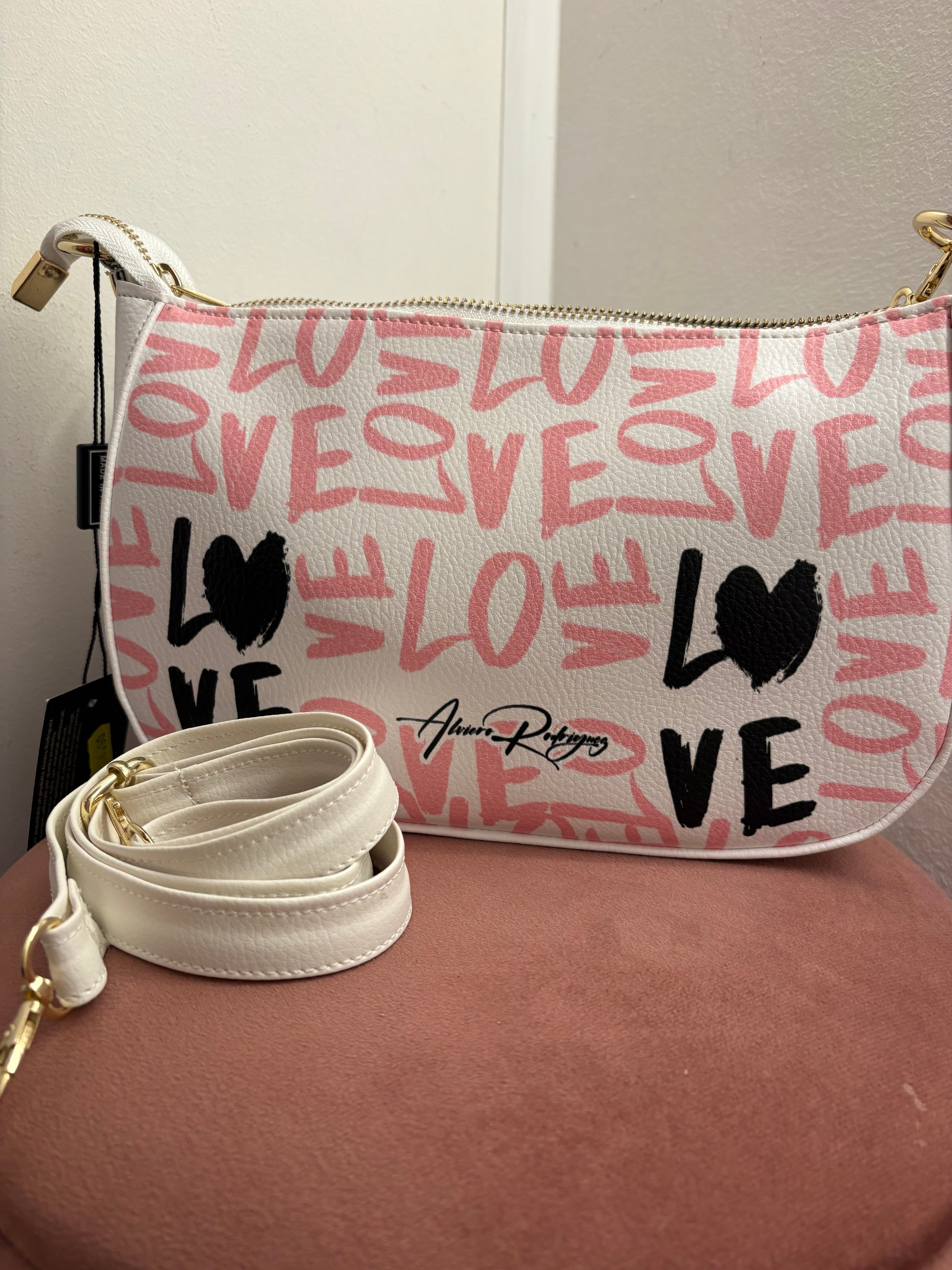Borsa Desiree Bianca lettering love