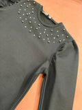 Felpina con strass e perle