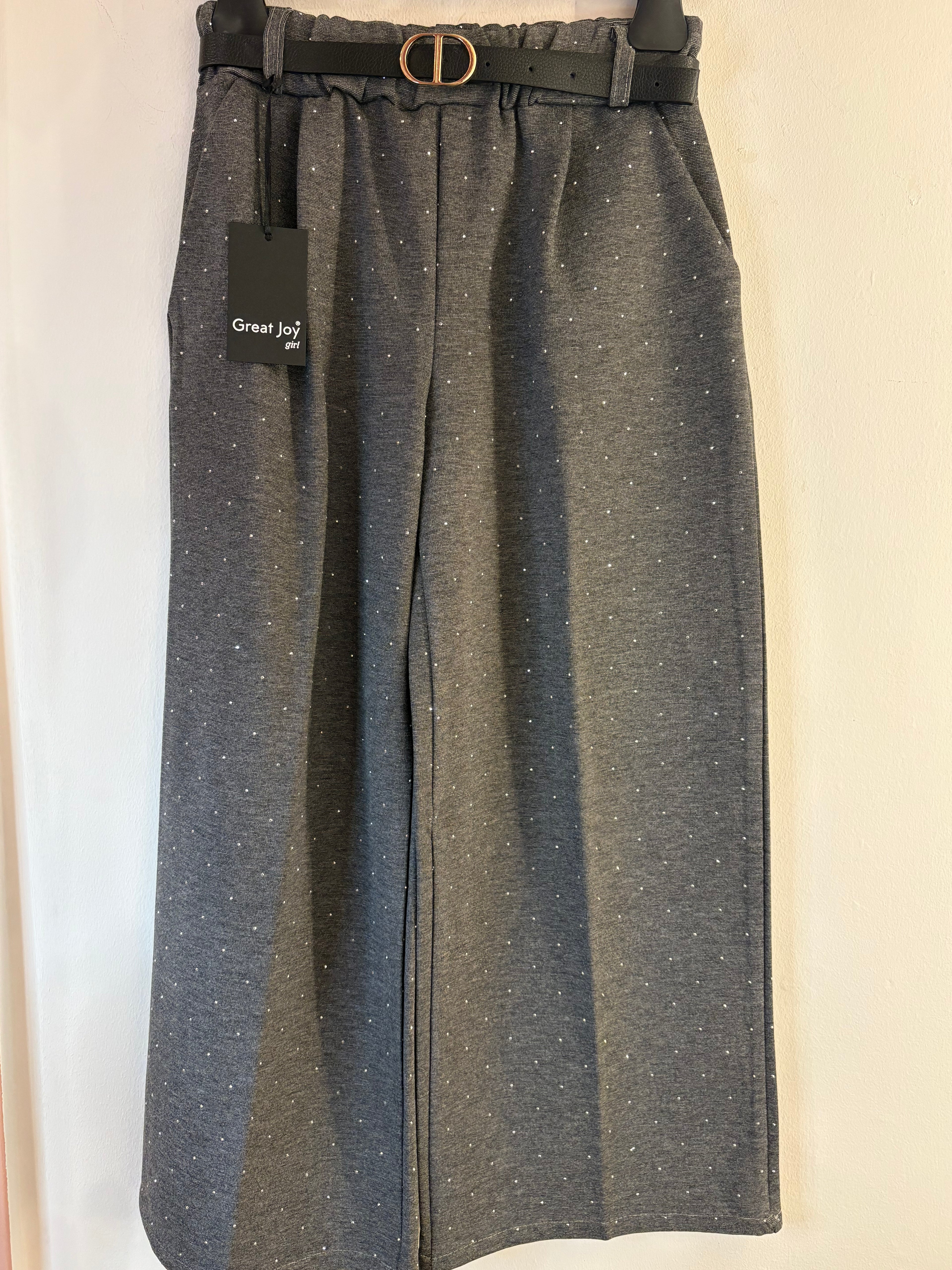 Pantalone a palazzo con strass