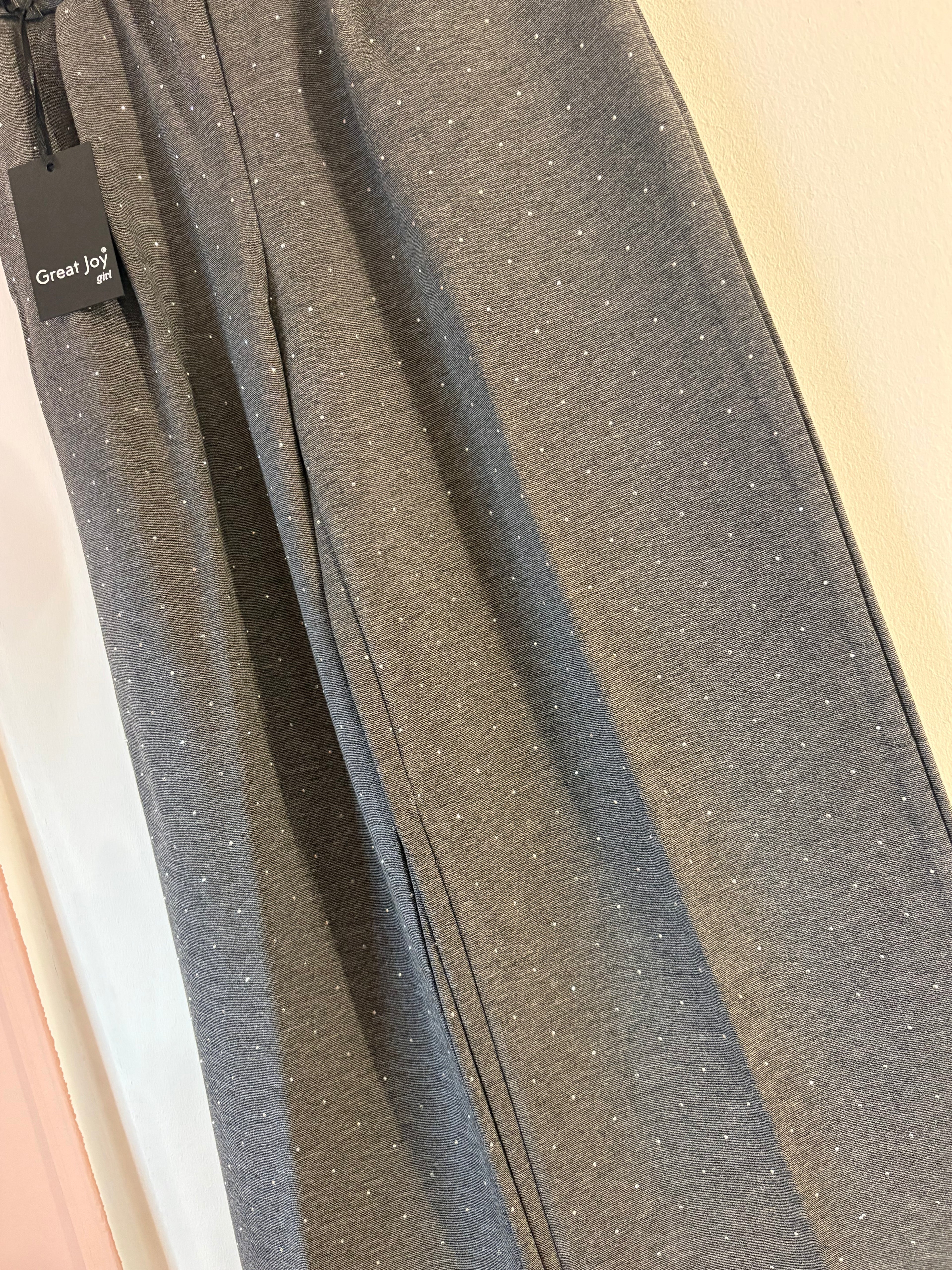 Pantalone a palazzo con strass