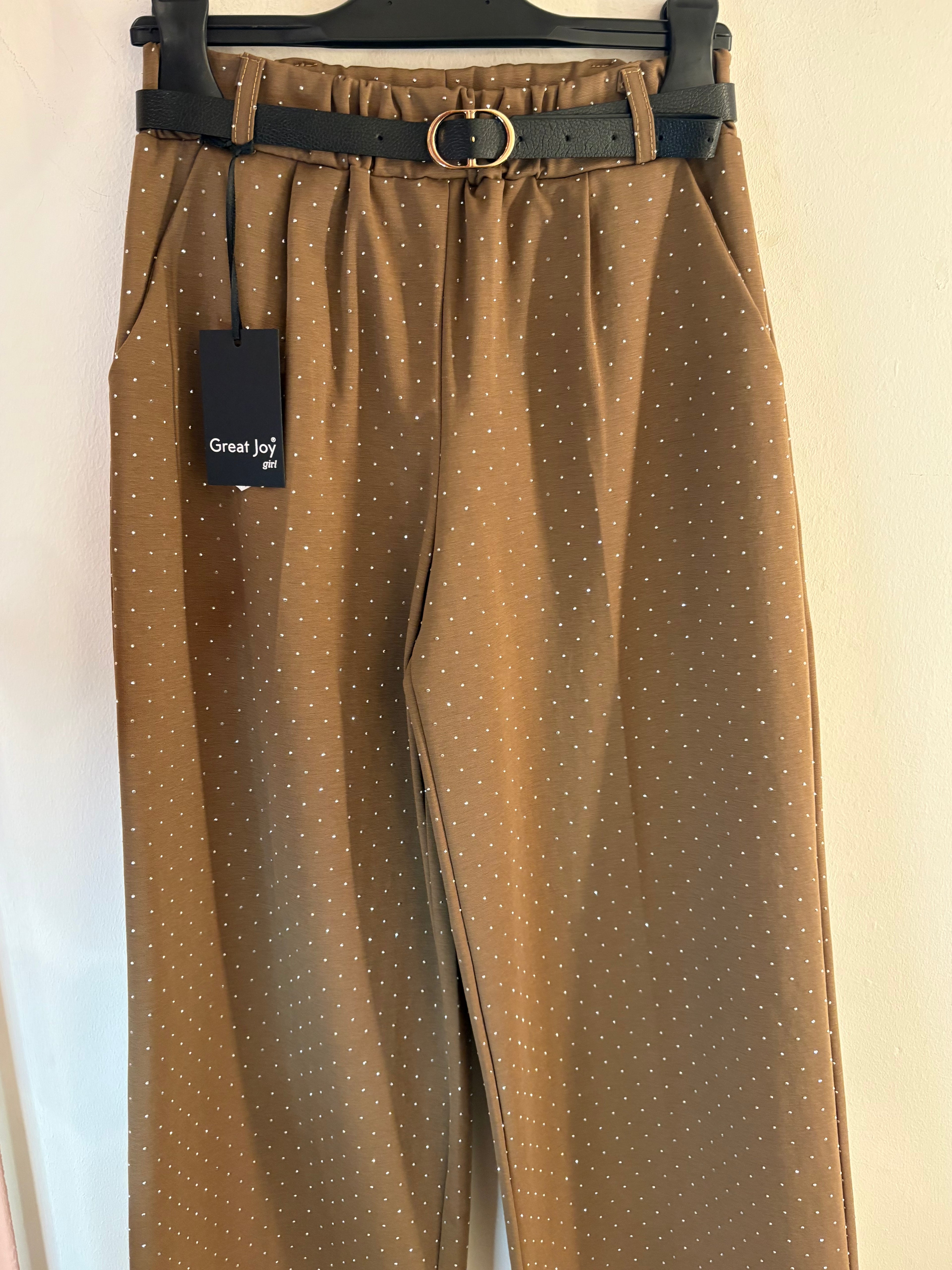 Pantalone a palazzo con strass